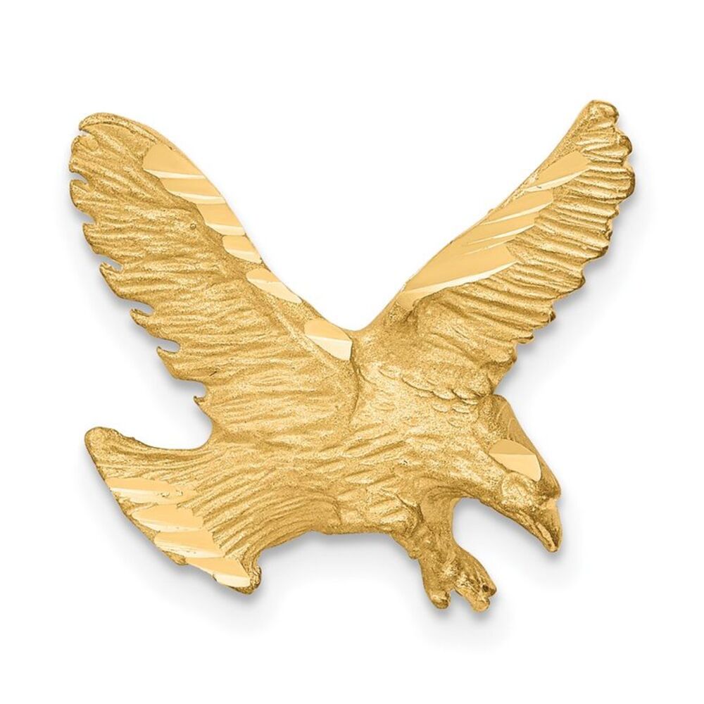 10k Yellow Gold Solid Diamond-Cut Eagle Charm - image 1